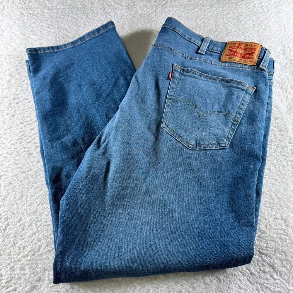 Levi's 541 Athletic‎ Taper Fit Stretch Jeans Men's Size 42x30 Blue Medium Wash